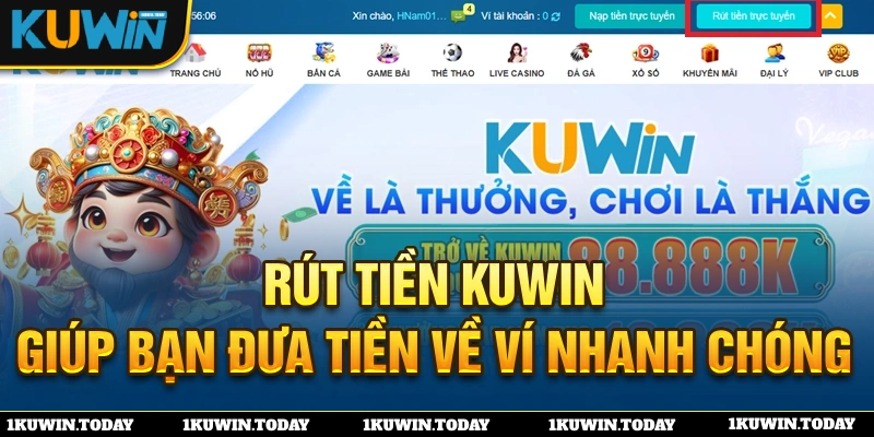 Quy trình rút tiền giúp thu về lợi nhuận khi thắng game